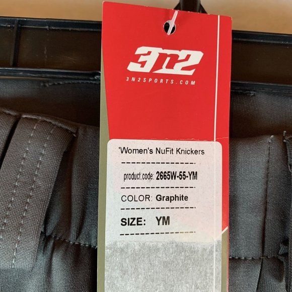 3N2 Softball Pants Girl's YM Graphite NuFit 3/4 Knickers with Belt Loops 7075 - Picture 2 of 9